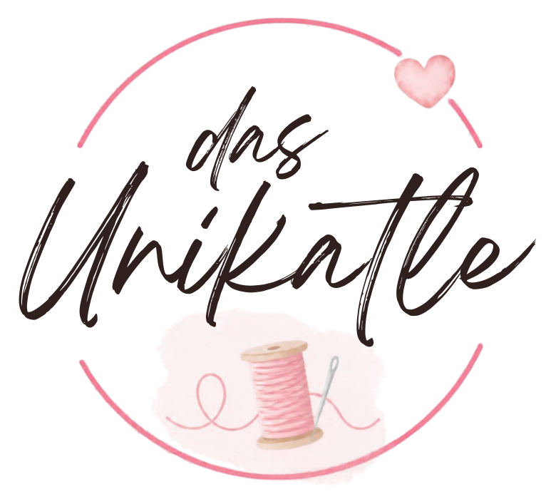 das unikatle – Logo mit Garnrolle, Nadel und Herz