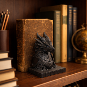 epischer drachen buchstützen halter – gepanzerter wächter im 3d druck 🐉📚