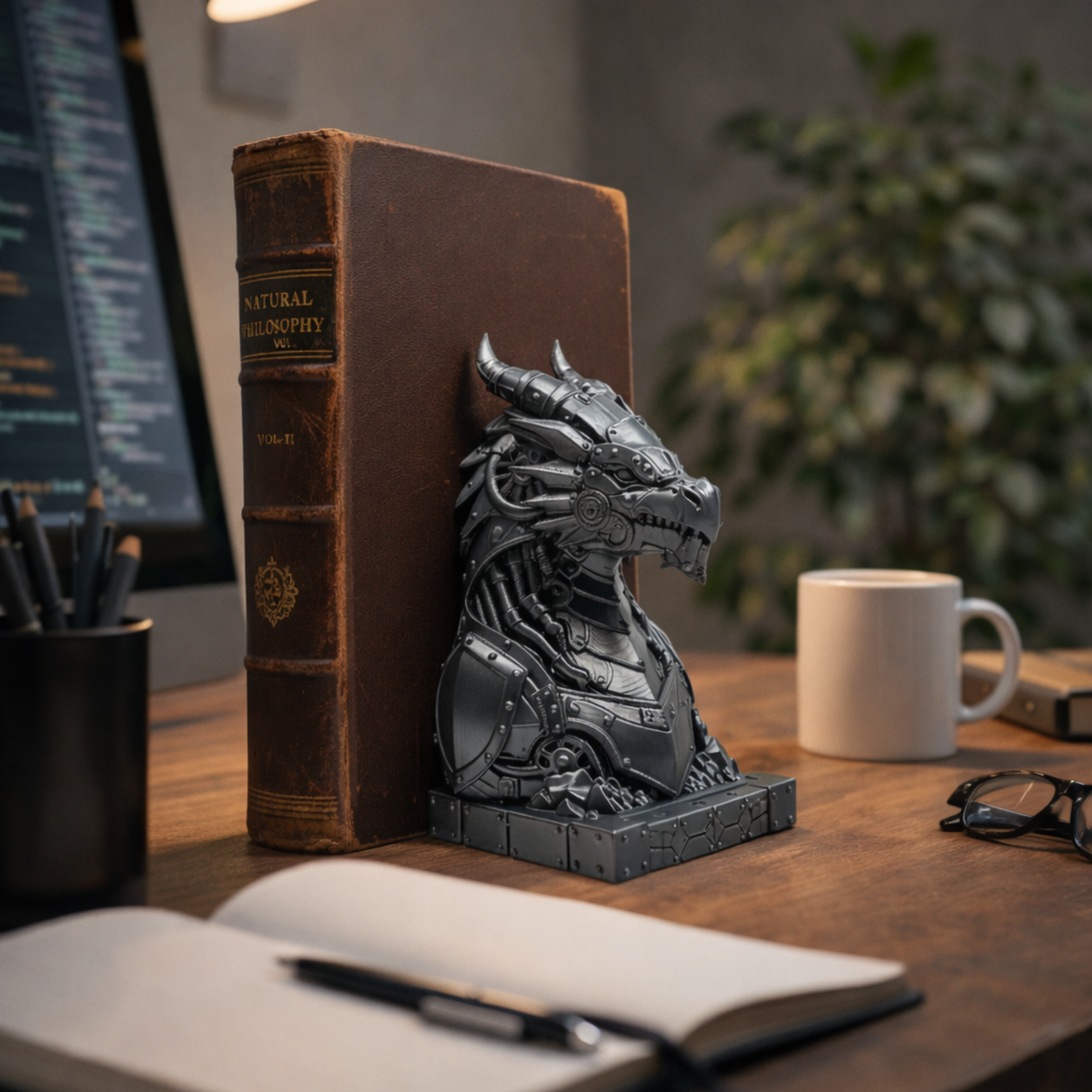 mechanic dragon bookend – steampunk drachen büste & buchstütze 🐉⚙️ mechanic dragon bookend – steampunk drachen büste & buchstütze 🐉⚙️